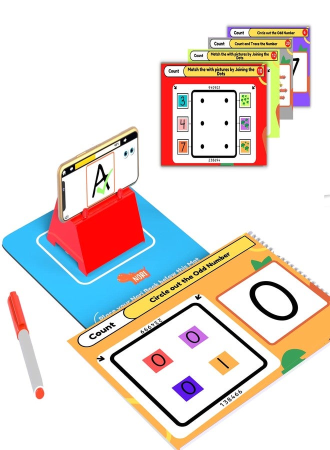 Nori Pre K Interactive Worksheets for Kids Ages 3-4 Years - Numbers and Count - 3 Smart Nori Books, 150 Gamified Preschool Learning Activities & worksheets for preschoolers. Works with iPhone & Ipad - Image 1